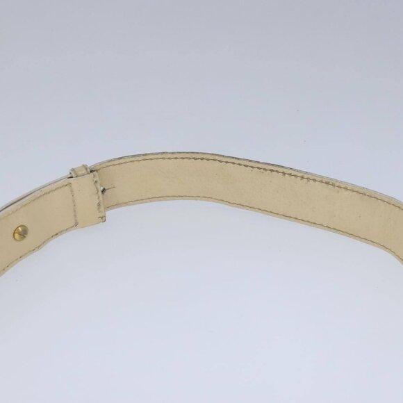 CELINE Circle Shoulder Bag Leather Beige Gold Auth 102742 - Picture 10 of 15